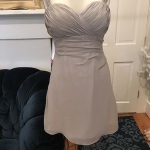 Short grey chiffon dress